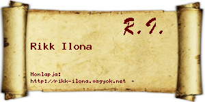 Rikk Ilona névjegykártya